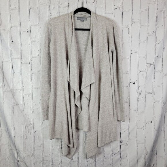 Barefoot Dreams Bamboo Chic Lite Calypso wrap gray open front cardigan sweater - Picture 3 of 9